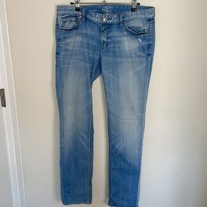 Loft Modern Slim Distressed Light Wash Jeans 12